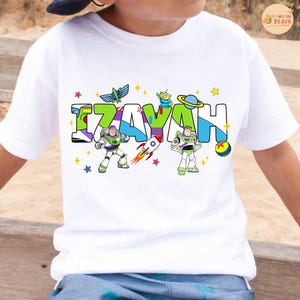 Disneyland Buzz Lightyear Custom Name Shirt, Personalized Toy Story Birthday Name Shirt, Toy Story Birthday Shirt, Family Birthday Matching image 1