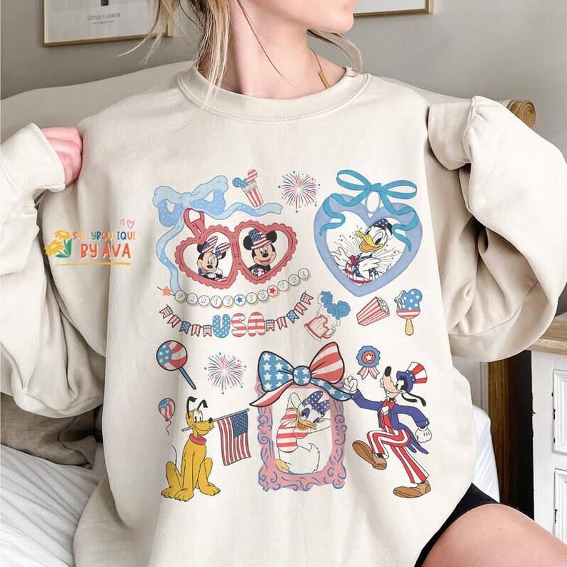 Coquette Bows Mickey and Friends Patriotic Disneyland 4th of July Shirt, USA Independence Day, 250 Years Celebration Shirt, Holiday Shirt Bild 7