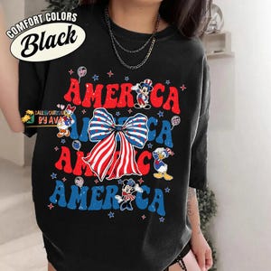 Disneyland Mickey Coquette American 4th Of July Shirt, Disneyland USA Shirt, Mickey and Friend USA Shirt, Patriotic 250 Years Shirts image 4