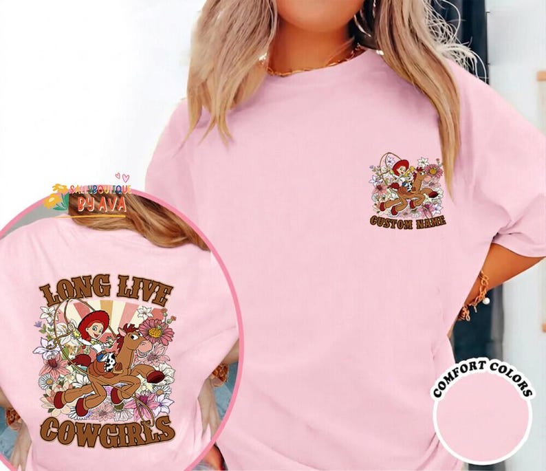 Personalized Jessie Long Live Cow Girl Shirt, Retro Disneyland Pixar Toy Story Shirt, Disneyland WDW Matching Family Shirt, Magic Kingdom image 2