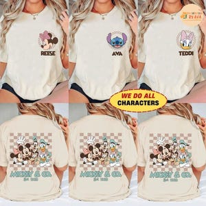 Custom Mickey & Co Shirt, Retro Mickey and Friends Shirt, Retro Disneyland Trip Shirt, Disneyland Family Vacation Shirt image 1