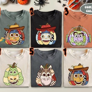 Comfort Colors Preppy Floral Toy Story Shirt, Fall Pumpkin Shirt, Disneyland Autumn Shirt, Disneyland Halloween, Toy Story Halloween Shirt Bild 2