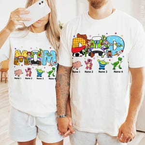 Custom Dineyland Toy Story Dad Mom Shirt, Dad Mom Birthday Tee, Family Toy Story Matching Birthday Shirt, Gift For Mom, Couple Shirt image 2