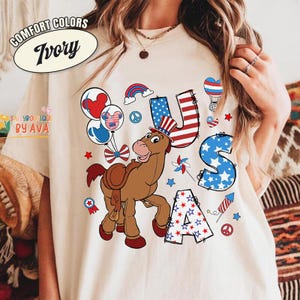 Chemise personnalisée tous les personnages de Toy Story 4 juillet, chemise assortie famille patriotique Disneyland, chemise 250e anniversaire des États-Unis, jour de l'indépendance image 6