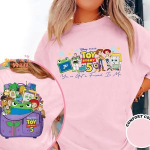 2-Sided Disneyland Pixar Toy Story 5 Comfort Shirt, You've Got A Friend In Me Tee, Woody Etch Lenny Mr Spell Tee, Disneyland Vacation 2026 image 3