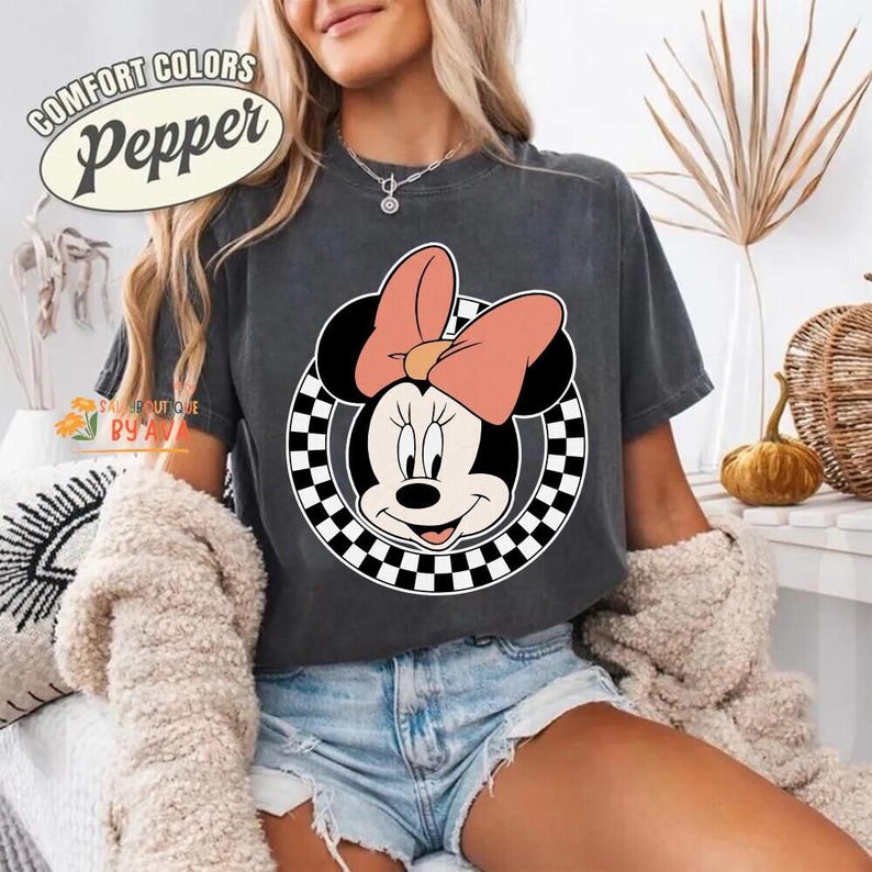 Retro Disneyland Toy Story 5 Checkered Comfort Colors Shirt, Disneyland All Characters Shirt, Lilypad Woody Buzz Disneyland Trip Shirt image 2