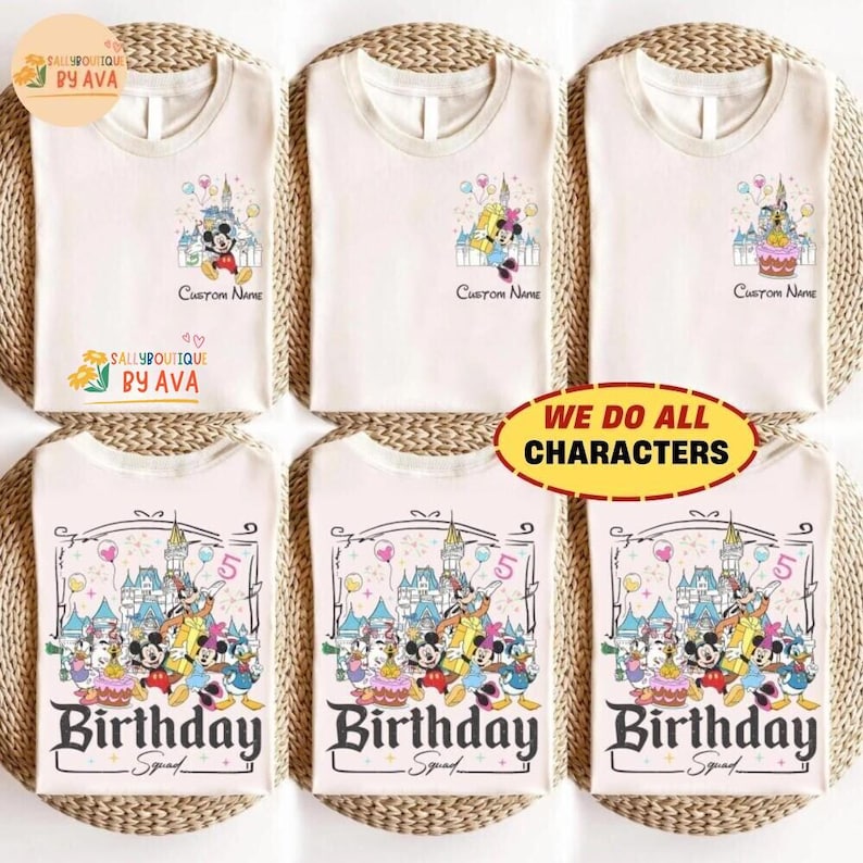 Custom All Disneyland Birthday Shirt, Best Birthday Ever, Disneyland Birthday Boy Girl, Birthday Squad, Mickey and Friends Birthday Trip Tee image 2