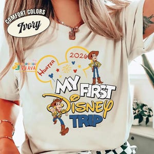 Camiseta de mi primer viaje a Disneyland, camisetas a juego de Toy Story para Disneyland, camisetas familiares para vacaciones en Disneyland, camiseta de Disneyland, primer viaje a Disneyworld imagen 5