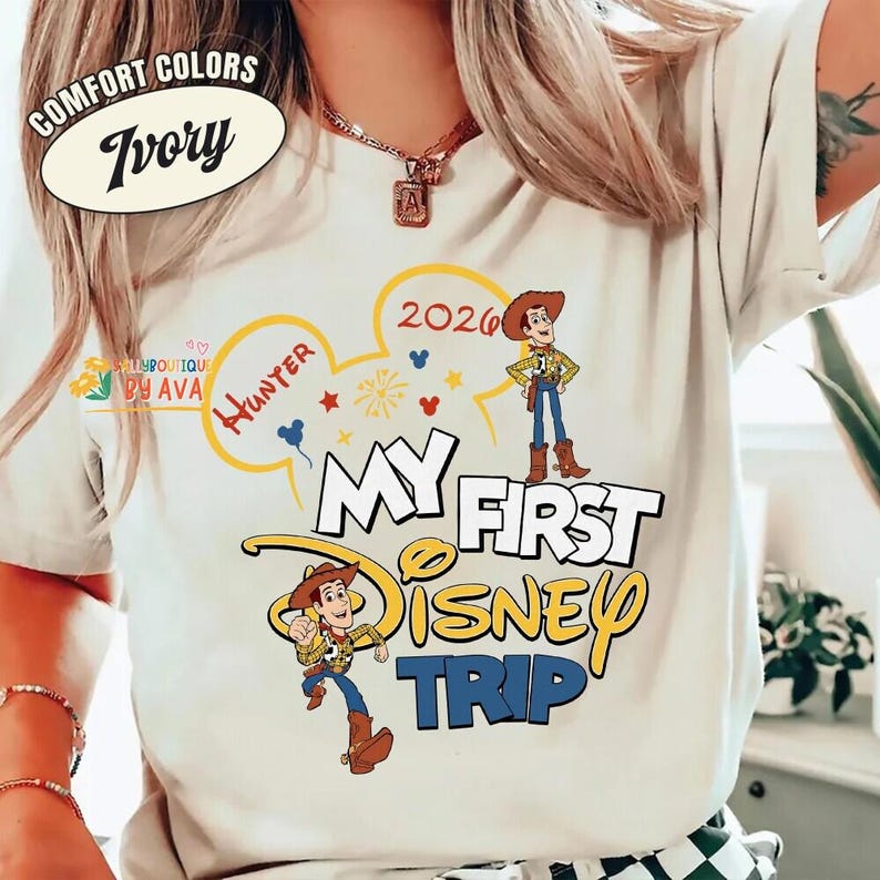 Camiseta de mi primer viaje a Disneyland, camisetas a juego de Toy Story para Disneyland, camisetas familiares para vacaciones en Disneyland, camiseta de Disneyland, primer viaje a Disneyworld imagen 5