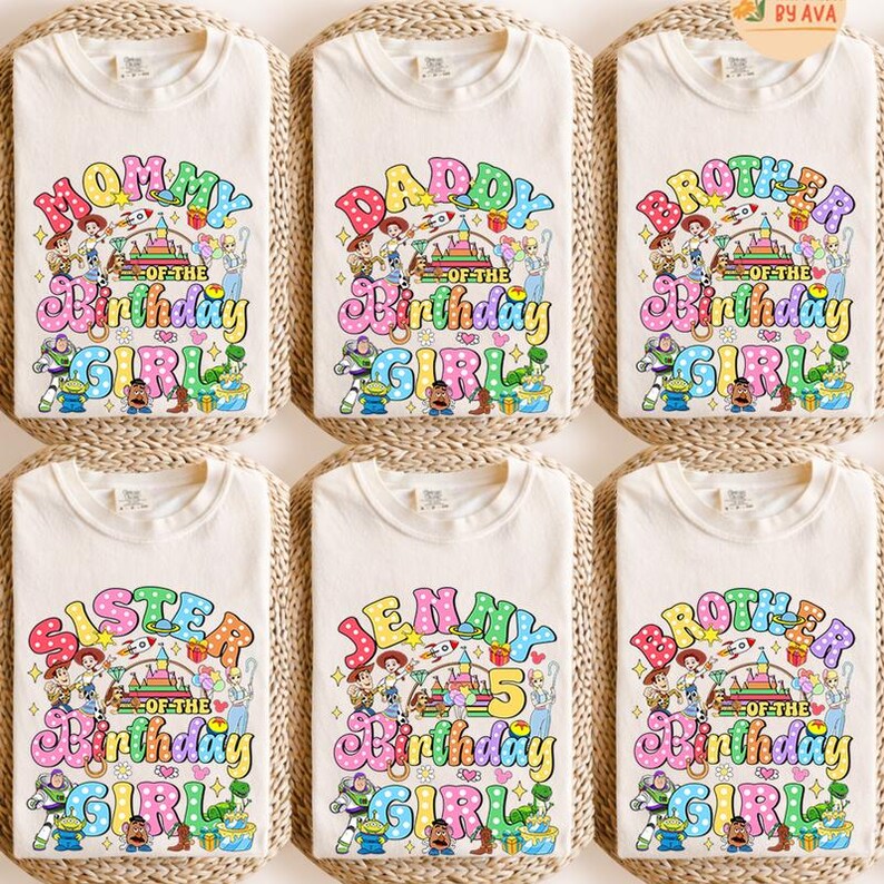Custom Disneyland Toy Story Movie Birthday Family Shirt, Woody, Buzz, Jessie, Bo Peep, Rex Family Matching Birthday Shirt, Birthday Gifts image 1