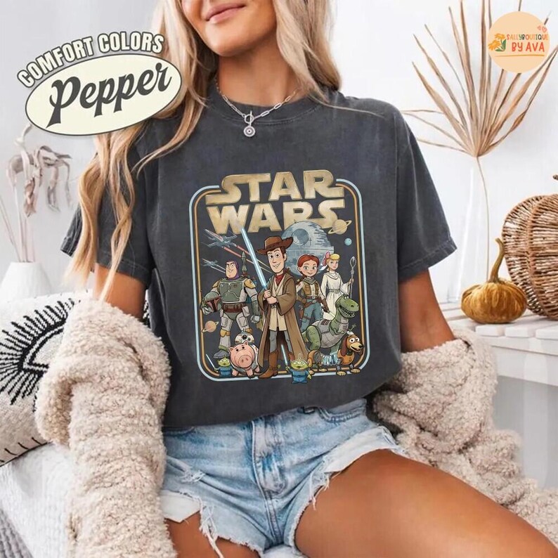 Disneyland Woody and Friends Starwars May The 4th Be With You Shirt, Toy Story Starwars, Galaxy's Edge Shirt, Woody Jessie Buzz Lightyear image 2
