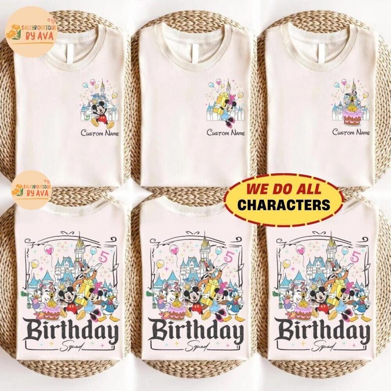 Custom All Disneyland Birthday Shirt, Best Birthday Ever, Disneyland Birthday Boy Girl, Birthday Squad, Mickey and Friends Birthday Trip Tee image 2