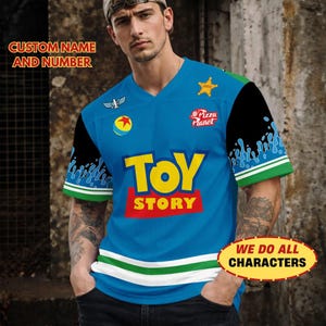 Custom DisneyLand Toy Story Crop Top Football Jersey, Toy Story Characters Croptop Jersey, Disneyland Football Team Outfit, Gift For Fans image 2