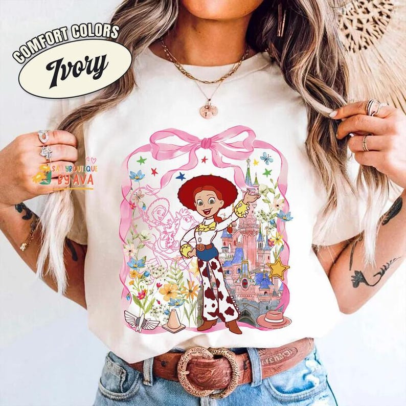Coquette Bow Disneyland Pixar Toy Story 5 Shirt, LilyPad Smarty Pans Buzz Woody, Magic Kingdom Magical Castle Tee, WDW Disneyland Girl Trip image 2