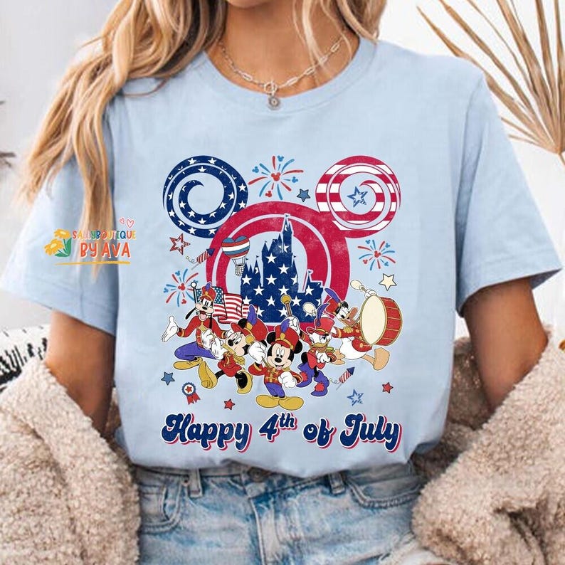 Camiseta de Disneyland del 4 de julio, Camiseta Comfort Colors de Mickey y sus amigos de EE. UU., Camiseta patriótica de Disneyland para niños, Camiseta del Día de la Independencia imagen 1