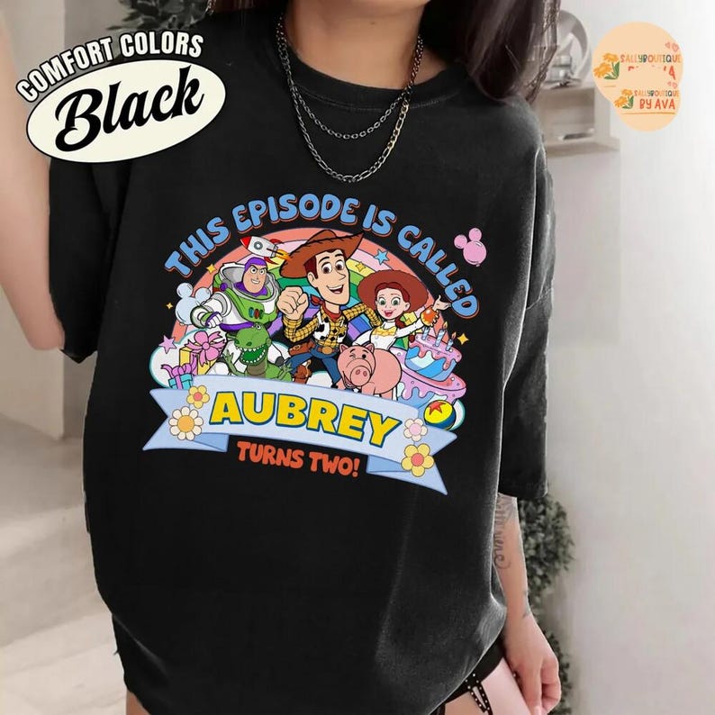 Personalized Name Age Pixar Toy Story Birthday Shirt, Custom Disneyland Buzz Woody Jessie Birthday Present Gift, Family Birthday Outfits image 3