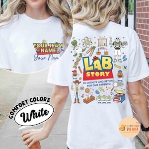 Camiseta de la Semana del Laboratorio de Toy Story de Disneyland 2026, Buzz Lightyear, Woody, Jessie, Bo Peep, Historia del Laboratorio, Camiseta del Equipo del Laboratorio, Laboratorio Médico Clínico imagen 1