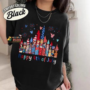 Happy 4th of July Disneyland Princess Castle Shirt, Disneyland Family American Flag USA Patriotic, Red White and Blue Disneyland Girl Trip 画像 4