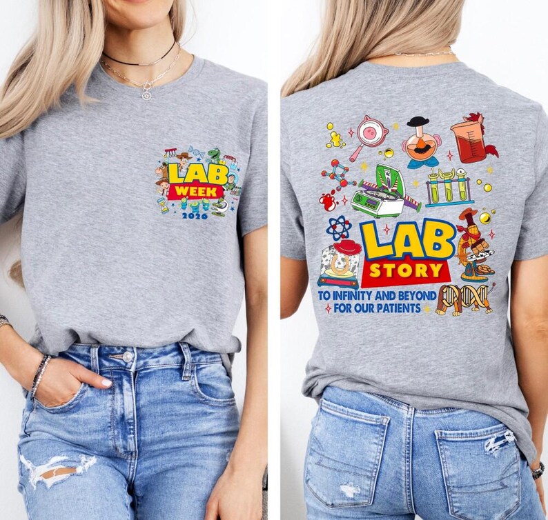 Camiseta de la Semana del Laboratorio de Toy Story 2026, camiseta de ciencia de laboratorio de Lab Story, regalo de laboratorio, camiseta del equipo técnico de laboratorio, atuendo a juego de científico imagen 3