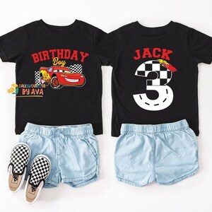 Disneyland Cars Birthday Shirt, McQueen Birthday Boy Tee, Pixar Pit Crew Sweatshirt, Lightning Birthday Family, Racing Car Birthday Trip image 3
