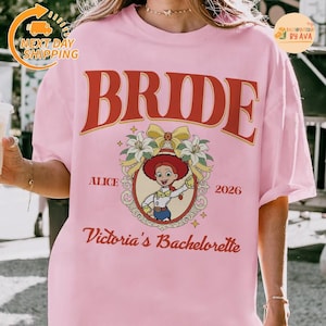 Custom Toy Story Bachelorette Shirt, Disneyland Bridal Team Tee, Bachelor Party Gift, Jessie and Bo Beep, Best Friend Tee, Bride Gift image 4