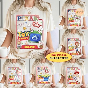 Custom Disneyland Pixar Toy Story 5 All Characters Shirt, Woody Buzz Lightyear Rex Lilypad Shirt, Personalized Group Matching Tee image 1
