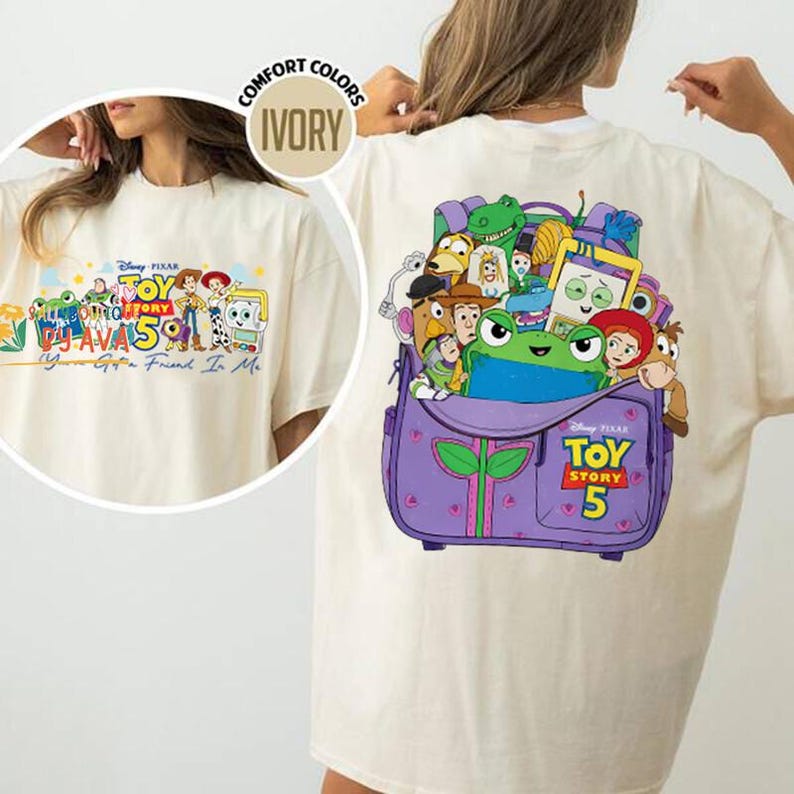 2-Sided Disneyland Pixar Toy Story 5 Comfort Shirt, You've Got A Friend In Me Tee, Woody Etch Lenny Mr Spell Tee, Disneyland Vacation 2026 image 1
