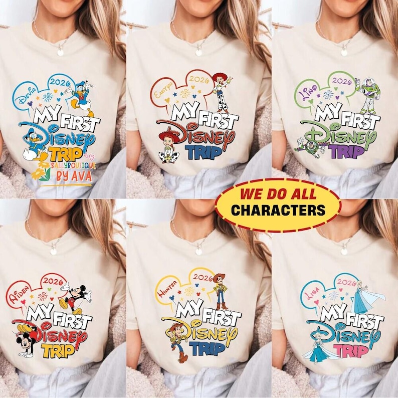 Camiseta de mi primer viaje a Disneyland, camisetas a juego de Toy Story para Disneyland, camisetas familiares para vacaciones en Disneyland, camiseta de Disneyland, primer viaje a Disneyworld imagen 1