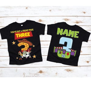 Toy Story You've got a friends who's three, Toy Story Inspired 3rd Birthday Shirt: Sheriff Cowboy Theme for Boys - Infinity and Beyond Party image 2