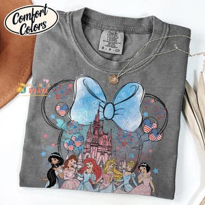 Disneyland Princess Happy Independence Day Shirt, Disneyland Castle US Flag Freedom 4th of July Shirt, Disneyland Family 250 Years Shirts image 6