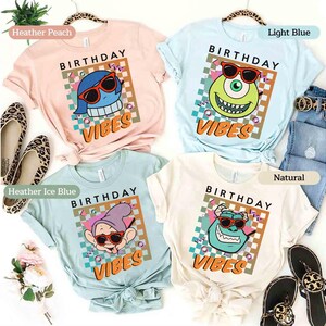 Disneyland Retro 90s Mickey And Friends Birthday Vibes Shirt, Cute Minnie Donald Daisy Tee, Disneyland Magic Kingdom Family Vacation 2025 image 4