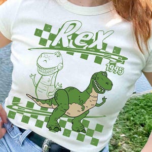 Retro Disneyland Pixar Toy Story All Characters Checkered Signature Shirt, Woody, Buzz, Jessie, Bo Peep, Personalized Group Matching Tee image 5