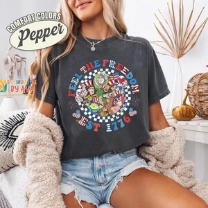 Toy Story Checkered 4th of July shirt, Feel The Freedom, Toy Story USA 250th Anniversary Shirt, Pixar Toy Story 4th of July Shirt 2026 image 2