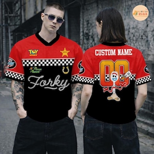 Custom Disneyland Toy Story Forky Football Jersey, Croptop Football Jersey, Disneyland Shirt, Disneyland Birthday Gift for Kids image 1