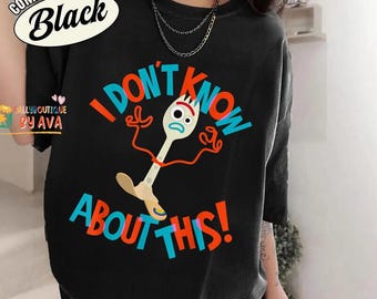 Camiseta de Forky de Toy Story, Camiseta de Forky "No sé nada de esto" de Toy Story, Camiseta de los personajes de Forky de Toy Story, Camiseta "Soy basura", Regalo de la película Toy Story