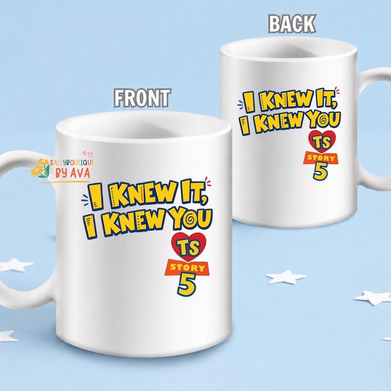 Disneyland Pixar Toy Story 5 I Knew It I Knew You Mug, Toy Story 5 Creamic Mug, Lilypad Buzz Woody Jessie Toy Story Coffee Mug image 1