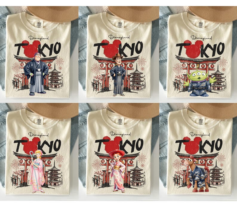 Tokyo Disneyland Toy Story Kimono Shirt, Tokyo Family Trip Tee, Disneyland Matching Shirts, Japan Vacation Girl Trip Tee, Personalized Shirt image 1