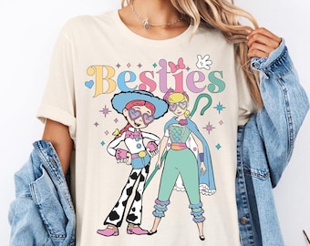 Disneyland Toy Story Besties T-Shirts, Bo Peep And Jessie Shirts, Disneyland Girls Outfits, Disneyland Best Friends Tee, BFF Girls Trip 2026