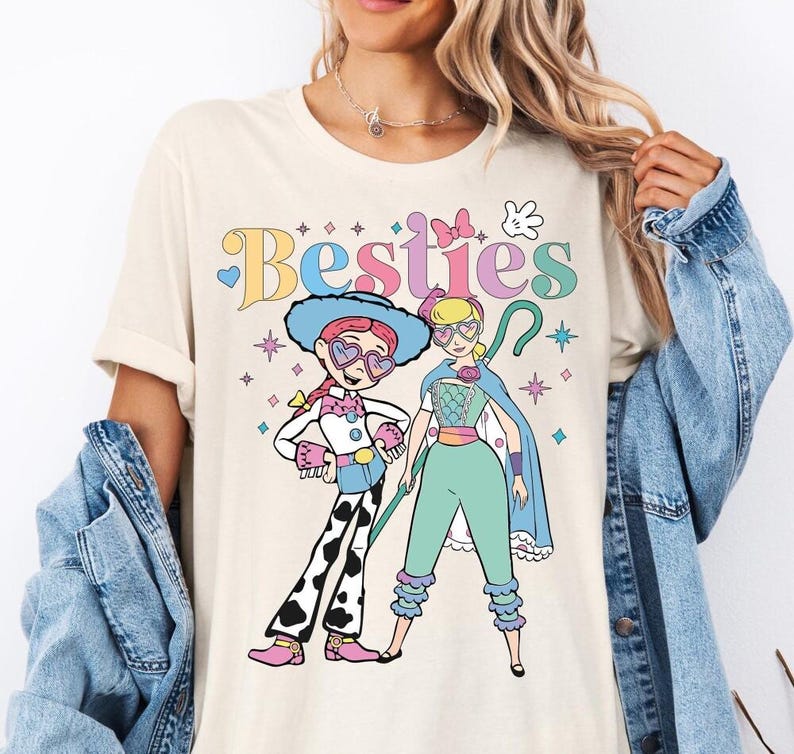 Disneyland Toy Story Besties T-Shirts, Bo Peep And Jessie Shirts, Disneyland Girls Outfits, Disneyland Best Friends Tee, BFF Girls Trip 2026 bild 1