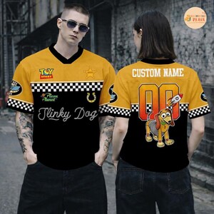 Custom Disneyland Toy Story Slinky Dog Football Jersey, Croptop Football Jersey, Disneyland Shirt, Disneyland Birthday Gift for Kids image 3