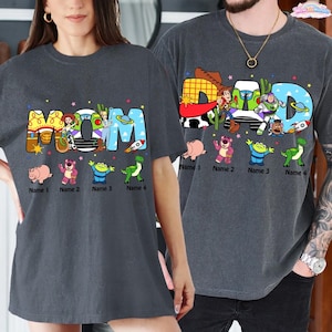 Custom Dineyland Toy Story Dad Mom Shirt, Dad Mom Birthday Tee, Family Toy Story Matching Birthday Shirt, Gift For Mom, Couple Shirt image 3