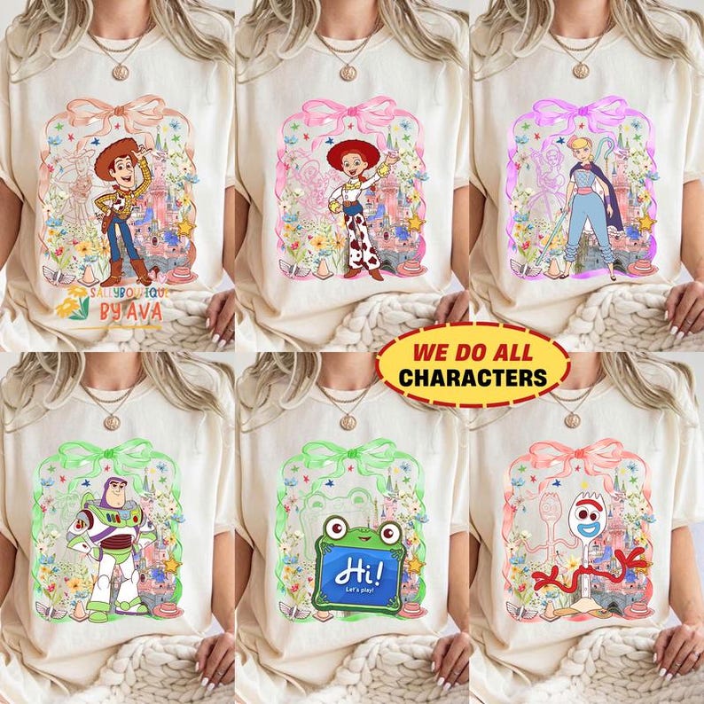 Coquette Bow Disneyland Pixar Toy Story 5 Shirt, LilyPad Smarty Pans Buzz Woody, Magic Kingdom Magical Castle Tee, WDW Disneyland Girl Trip image 1