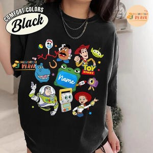 Custom Name Toy Story 5 Movie Shirt, Lilypad Buzz Lightyear Woody Jessie Toy Story Land You've Got a Friend In Me Adult & Kids Shirt image 4