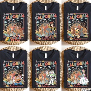 Retro Personalized Disneyland California Adventure Shirt, Mickey & Friends Princess Baymax Toy Story Tee, Family Trip Group Matching Shirts image 3