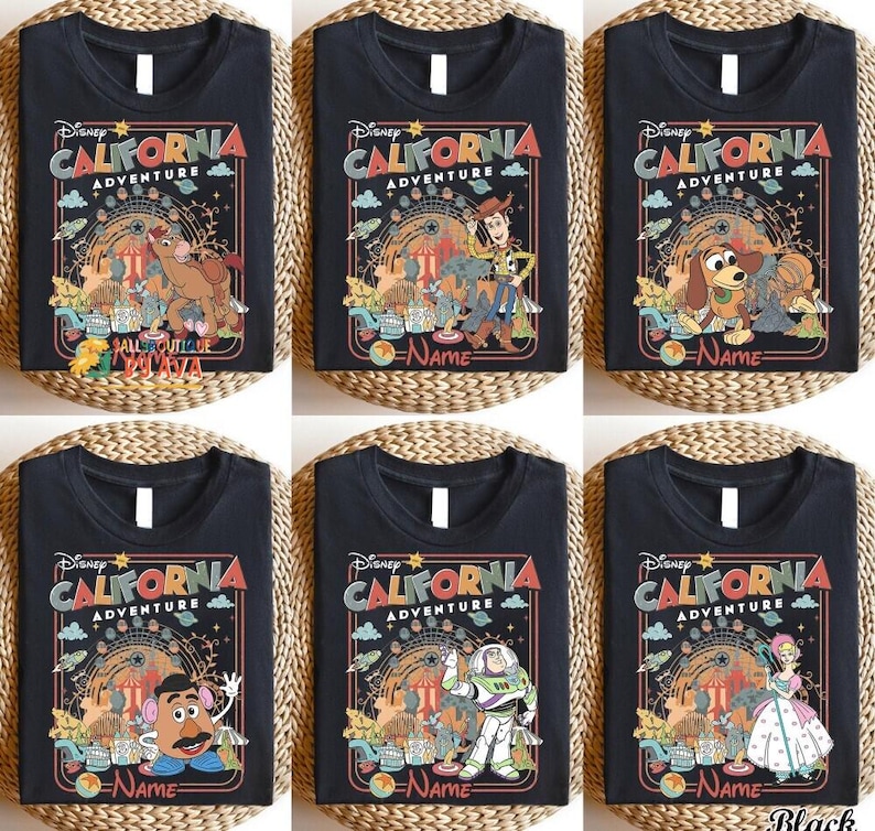 Retro Personalized Disneyland California Adventure Shirt, Mickey & Friends Princess Baymax Toy Story Tee, Family Trip Group Matching Shirts image 3