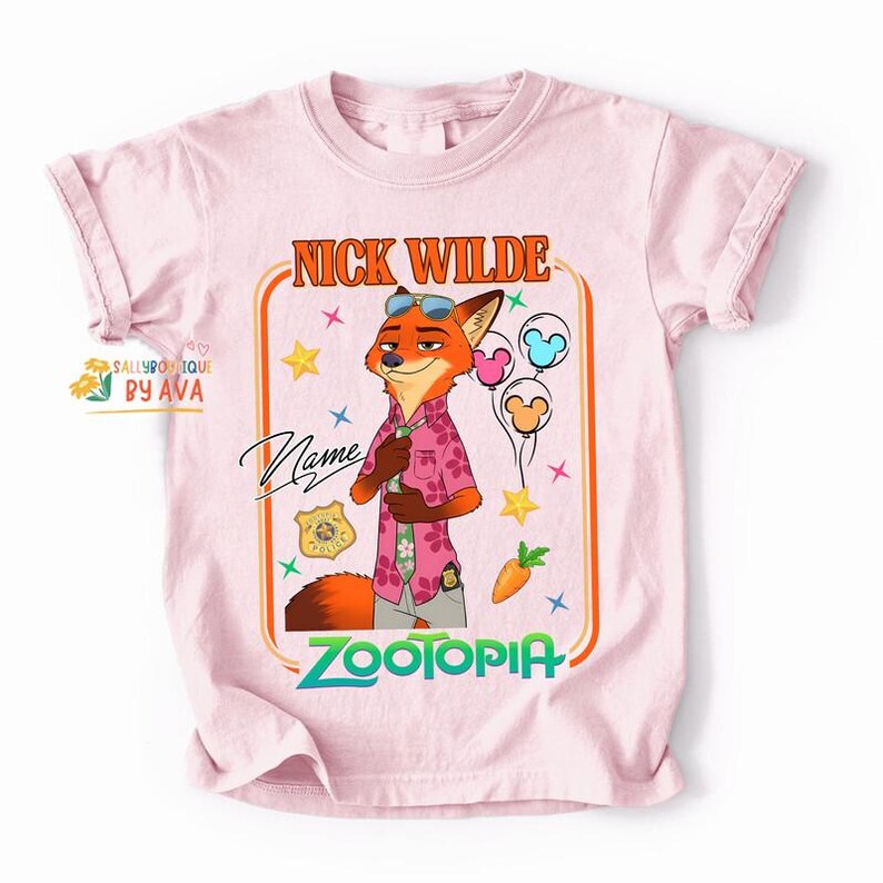 Personalized Disneyland Zootopia All Characters Group Shirts, Judy Hopps Nick Wilde Birthday T-Shirt, Disneyland Family Matching Birthday image 5