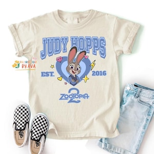 Custom All Zootopia Character Family Shirts, Disneyland Matching Judy Hopps Nick Wilde, Custom Birthday Mom Dad Kids Gift Shirt image 2
