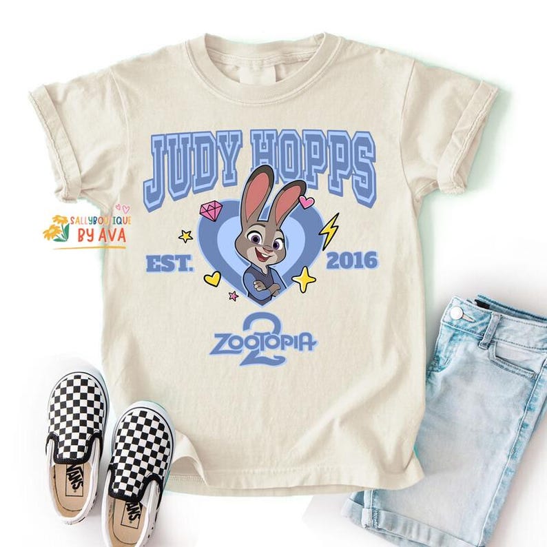 Custom All Zootopia Character Family Shirts, Disneyland Matching Judy Hopps Nick Wilde, Custom Birthday Mom Dad Kids Gift Shirt image 2