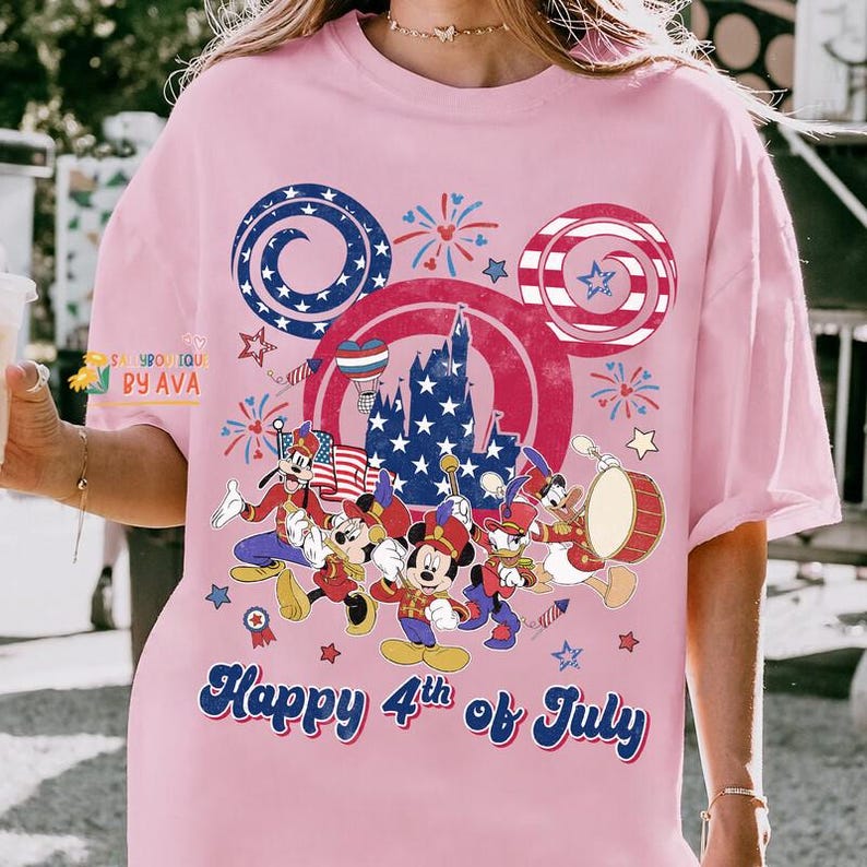 Camiseta de Disneyland del 4 de julio, Camiseta Comfort Colors de Mickey y sus amigos de EE. UU., Camiseta patriótica de Disneyland para niños, Camiseta del Día de la Independencia imagen 3