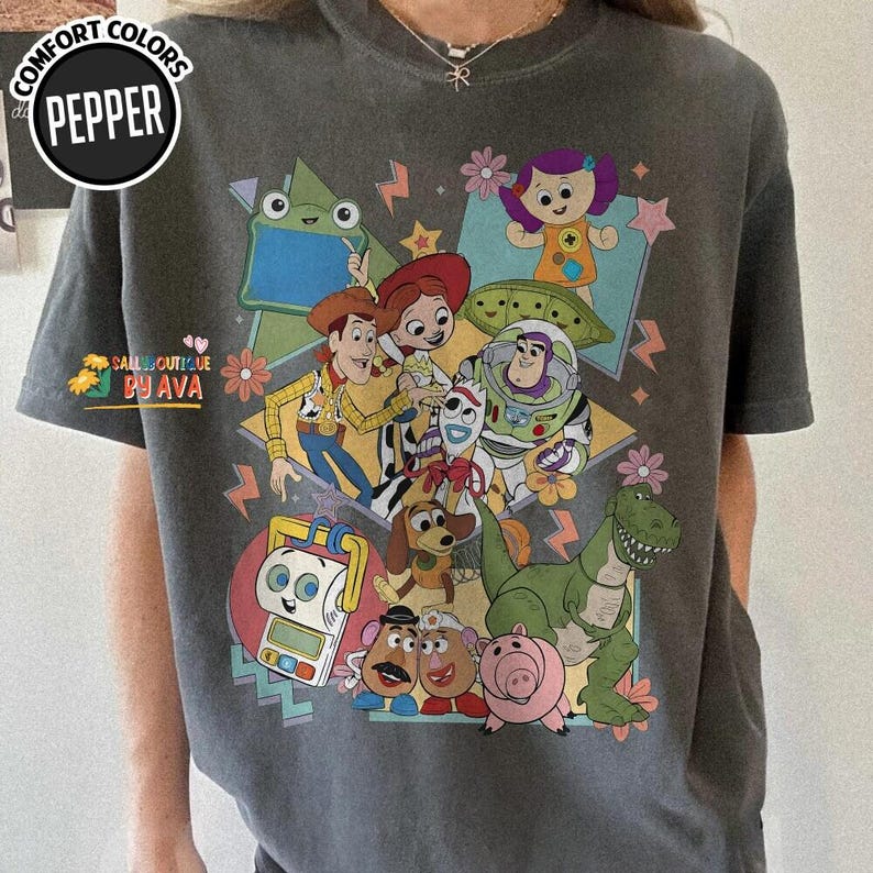 Retro Toy Story 5 You've Got A Friend In Me Shirt, Woody Buzz Lightyear Rex Tee, WDW Disneyland Family Vacation 2026 Trip, Pixar Fest Shirt image 1